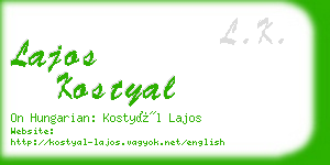 lajos kostyal business card